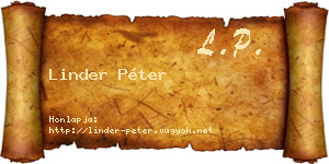 Linder Péter névjegykártya